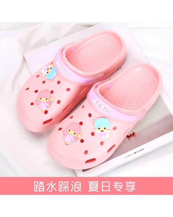 Summer New Hole Shoes Women's Anti Slip Beach Shoes Baotou Sandals Pregnant Women Nurses Thick Sole Versatile Slippers Flat Sole