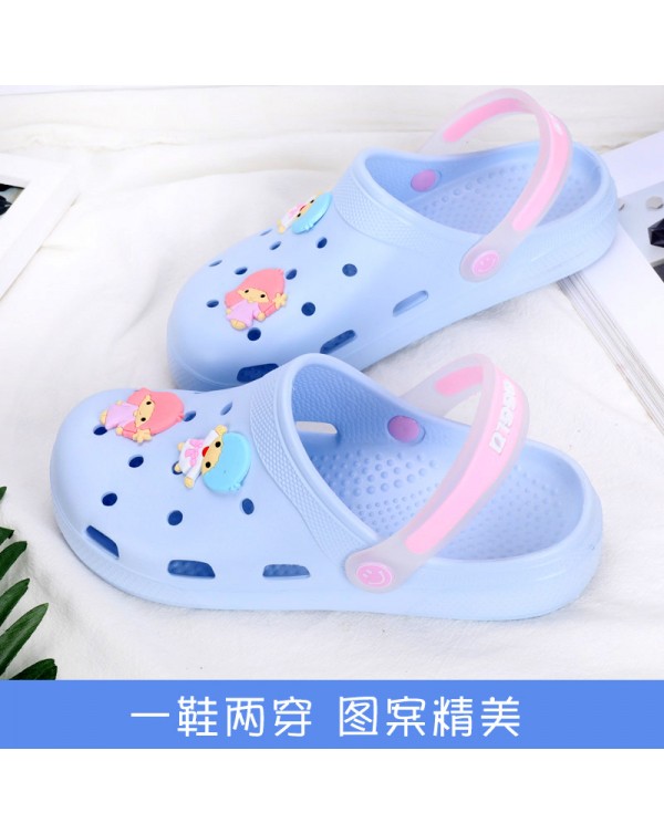 Summer New Hole Shoes Women's Anti Slip Beach Shoes Baotou Sandals Pregnant Women Nurses Thick Sole Versatile Slippers Flat Sole