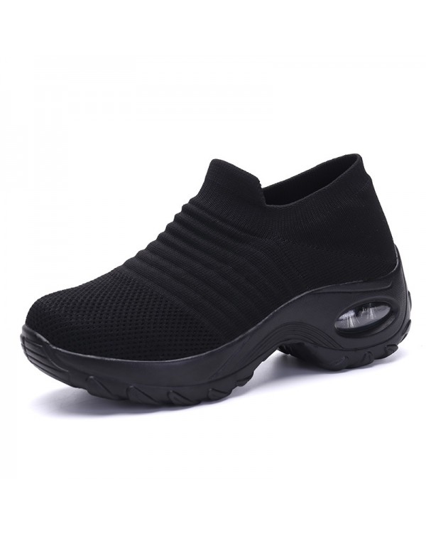 Cross Border Popular Large Size Women's Shoes, Air Cushioned Flying Woven Sports Shoes, Foot Covers, Fashionable Rocking Shoes, Casual Shoes, Socks, Shoes