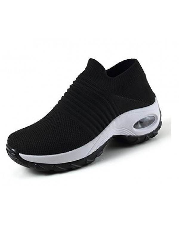 Cross Border Popular Large Size Women's Shoes, Air Cushioned Flying Woven Sports Shoes, Foot Covers, Fashionable Rocking Shoes, Casual Shoes, Socks, Shoes