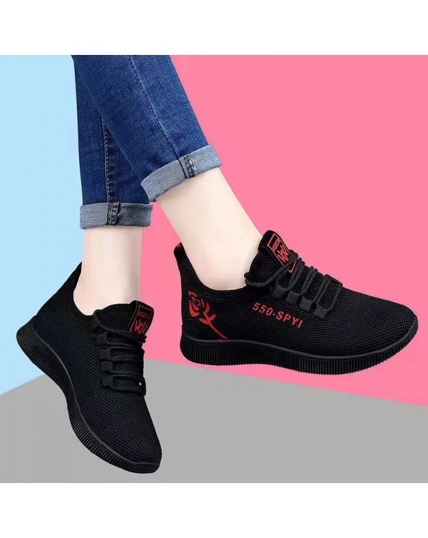 Factory Direct Sales Spring And Autumn Old Beijing Cloth Shoes Female Mother's Walking Shoes Mesh Breathable Casual Shoes Floor Stand Shoes Mesh Shoes