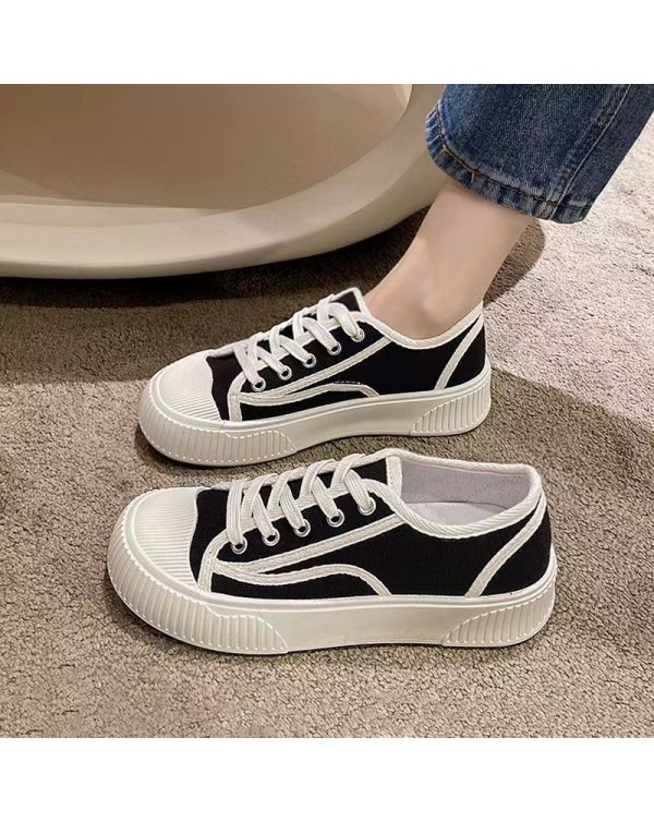 Lazy Man Baotou Half Tuo Canvas Shoes For Female Outwear 2023 New Women's Shoes Flat Bottom Canvas Shoes Versatile Casual Soft Sole