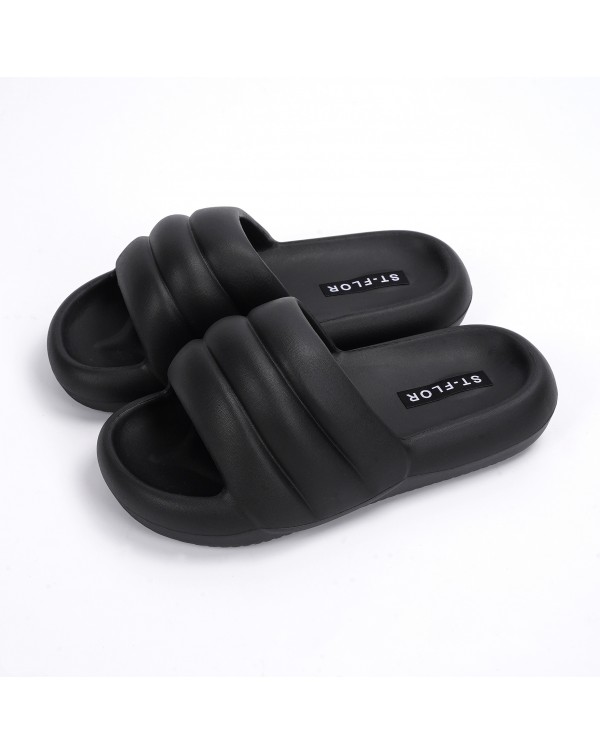 Feet Feeling Slippers EVA Rubber Plastic Minimalist Casual Home Men And Women's Fashion Slippers Flat Bottomed Slippers For External Wear Slip Pers