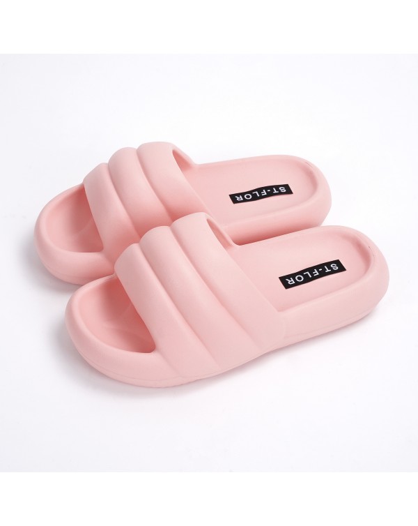 Feet Feeling Slippers EVA Rubber Plastic Minimalist Casual Home Men And Women's Fashion Slippers Flat Bottomed Slippers For External Wear Slip Pers