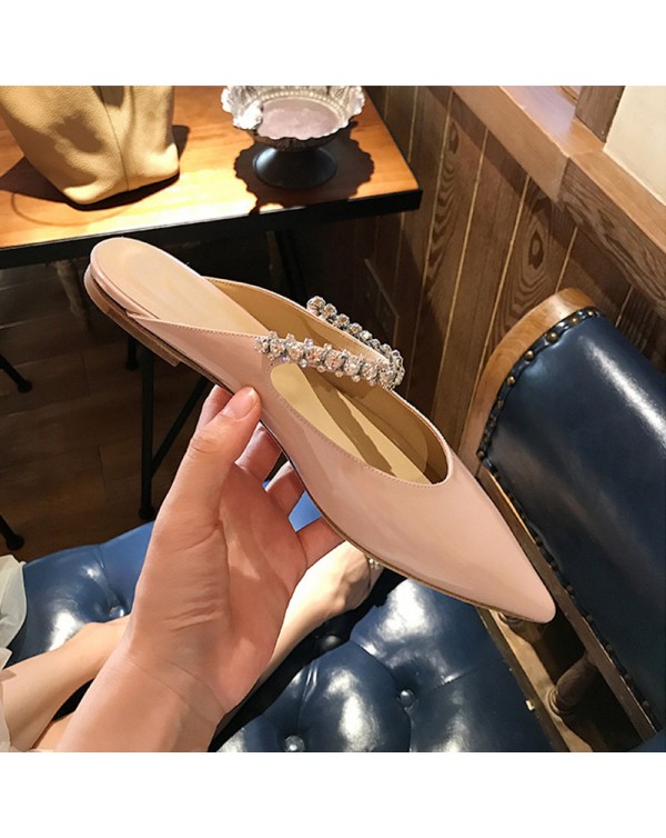 Grape Mom Studiolee 2023 Spring/Summer Gentle Fairy Wind Diamond With Shallow Mouth Pointed Flat Bottom Single Shoe Girl