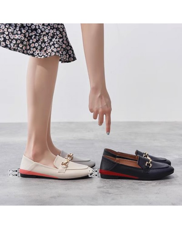 Single Shoe Women's 2023 Spring British Style Korean Soft Leather Soft Sole Flat Sole Women's Shoes Retro Fashion One Step Pedal Small Leather Shoes