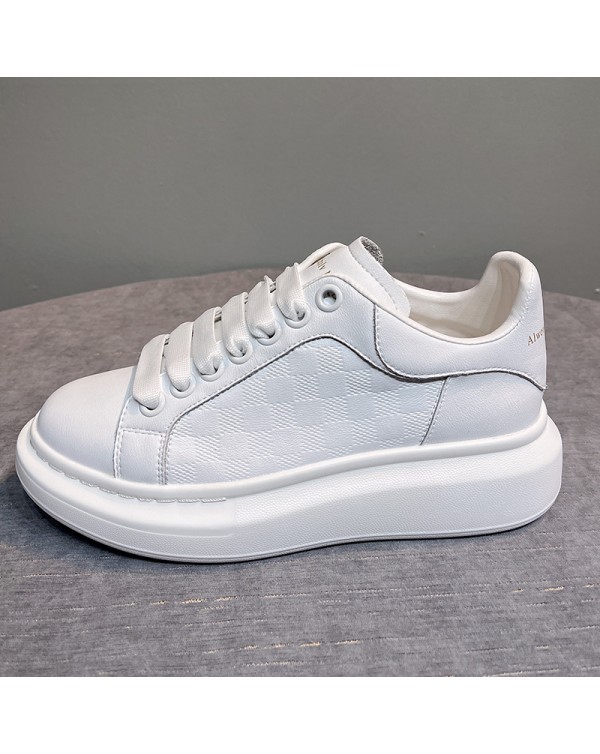 Women's Shoes, Small White Shoes, Genuine Leather, 2023 Summer New Breathable And Versatile Thick Sole Mesh Shoes, Student Sports, Lightweight Board Shoes Trend