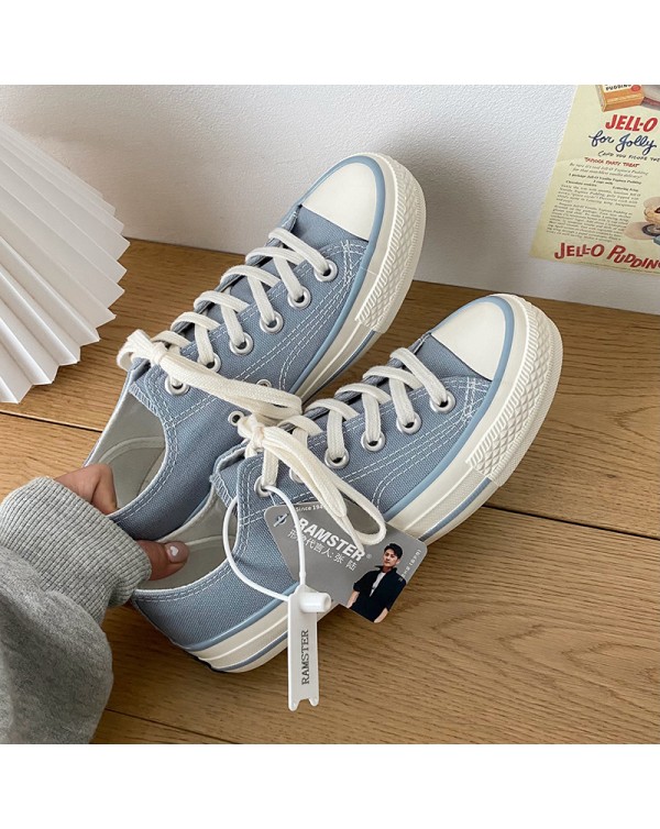 Sky Blue Fairy Pink Low Top 1970s Canvas Shoes Women's Korean Edition Ulzzang Student Versatile Low Top Board Shoes Trend