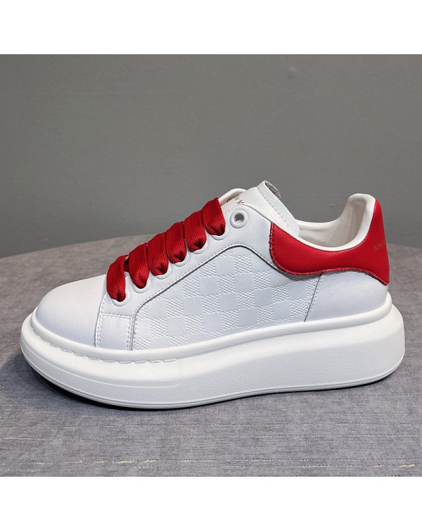 Women's Shoes, Small White Shoes, Genuine Leather, 2023 Summer New Breathable And Versatile Thick Sole Mesh Shoes, Student Sports, Lightweight Board Shoes Trend