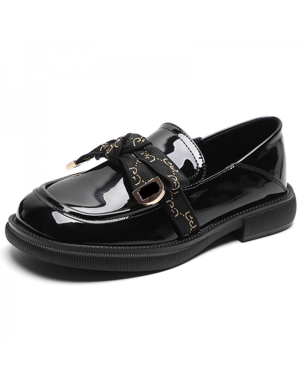 Weiwei Girl 600-3 Small Leather Shoes Female Spring And Autumn Wear Retro British Style Thick Sole Lefu Shoes Black Single Shoes