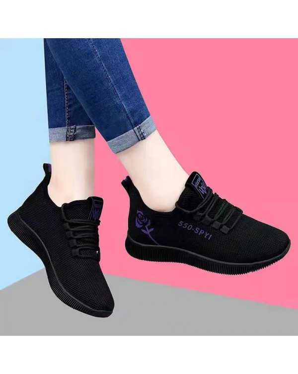 Factory Direct Sales Spring And Autumn Old Beijing Cloth Shoes Female Mother's Walking Shoes Mesh Breathable Casual Shoes Floor Stand Shoes Mesh Shoes